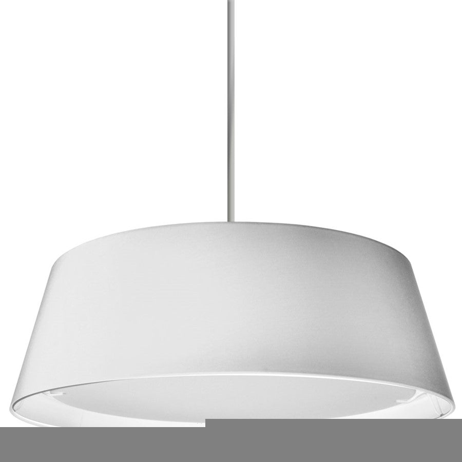 Dainolite TDLED 24in 1-Light LED Pendant | Modern White Fabric and Polished Chrome Steel | Kitchen Island & Dining Room | 24 x 24 x | Model TDLED-24LP-WH