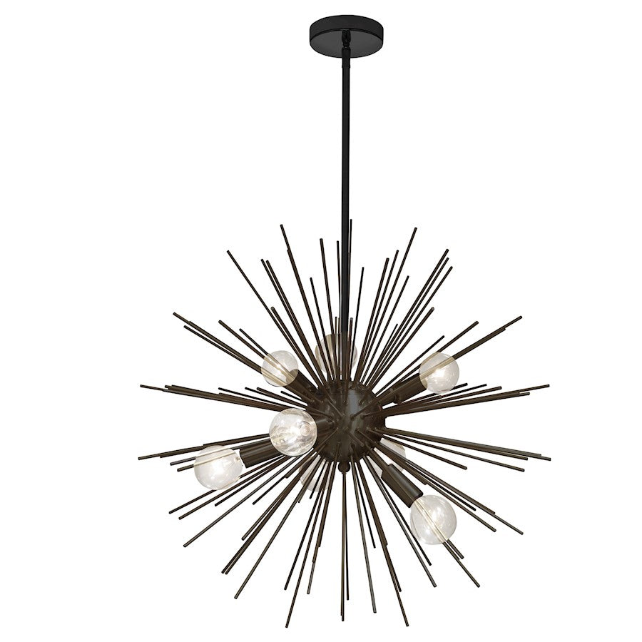 Dainolite Vega 24in 8-Light Pendant | Contemporary Matte Black Metal | Kitchen Island & Dining Room | 24 x 24 x 24 in | Model VEG-248P-MB