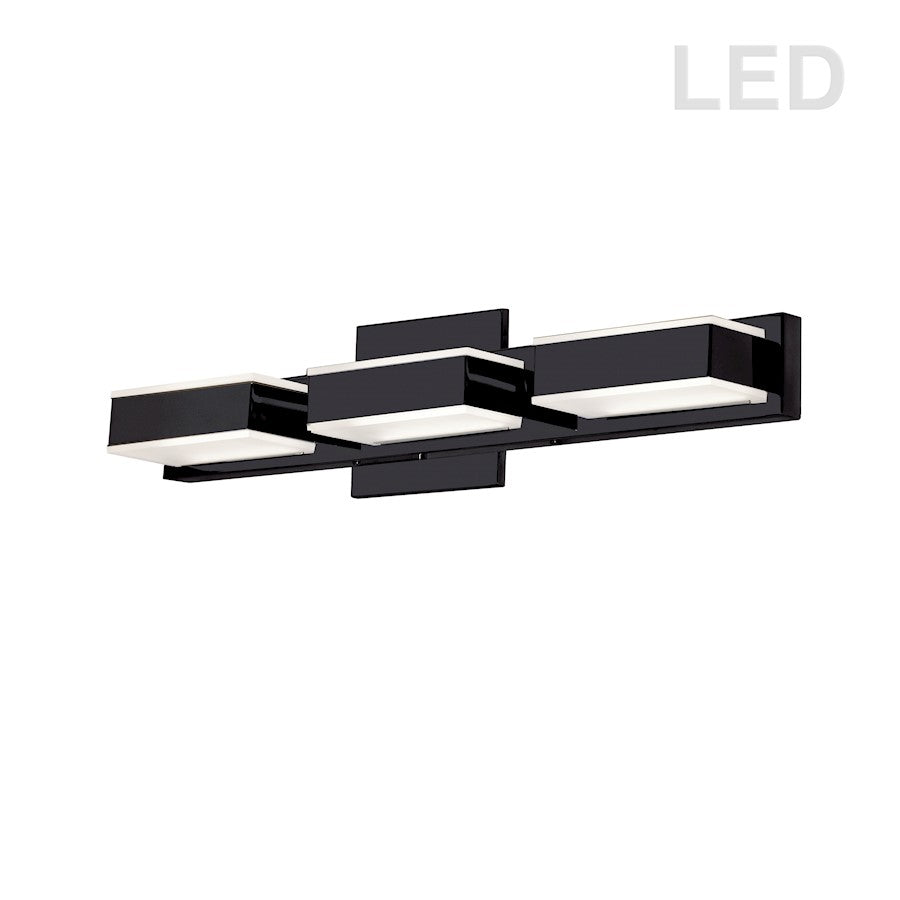 Dainolite VLD-215 20in 3-Light LED Vanity Light | Modern Matte Black and Frosted Acrylic | Bathroom Vanity | 20 x 4.75 x 4.5 in | Model VLD-215-3W-MB