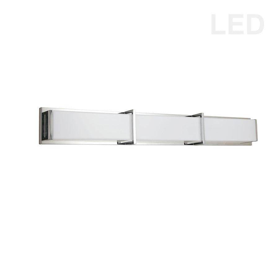 Dainolite Winston 40in 1-Light Vanity | Modern Polished Chrome and White Acrylic | Bathroom Vanity | 40 x 3 x 5 in | Model VLD-414-PC