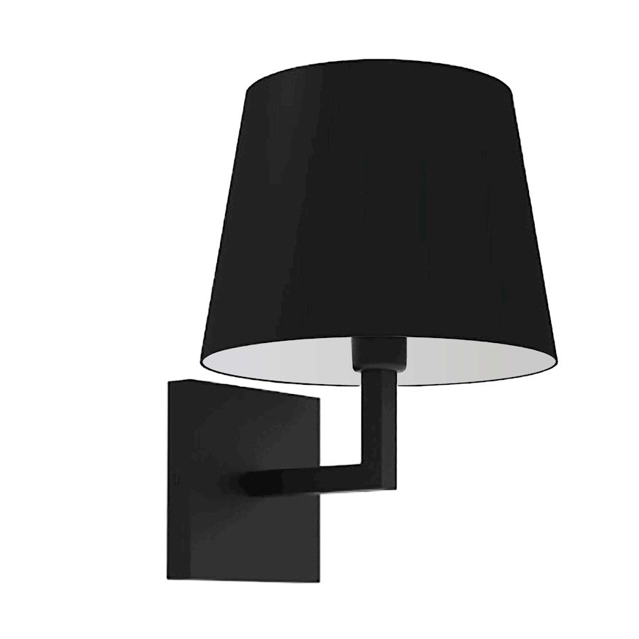 Dainolite Whitney 1-Light Wall Sconce | Modern Matte Black and Black HardBack Fabric Shade | Foyer, Hall & Bedroom Accent | 8 x 8.5 | Model WHN-91W-MB-BK
