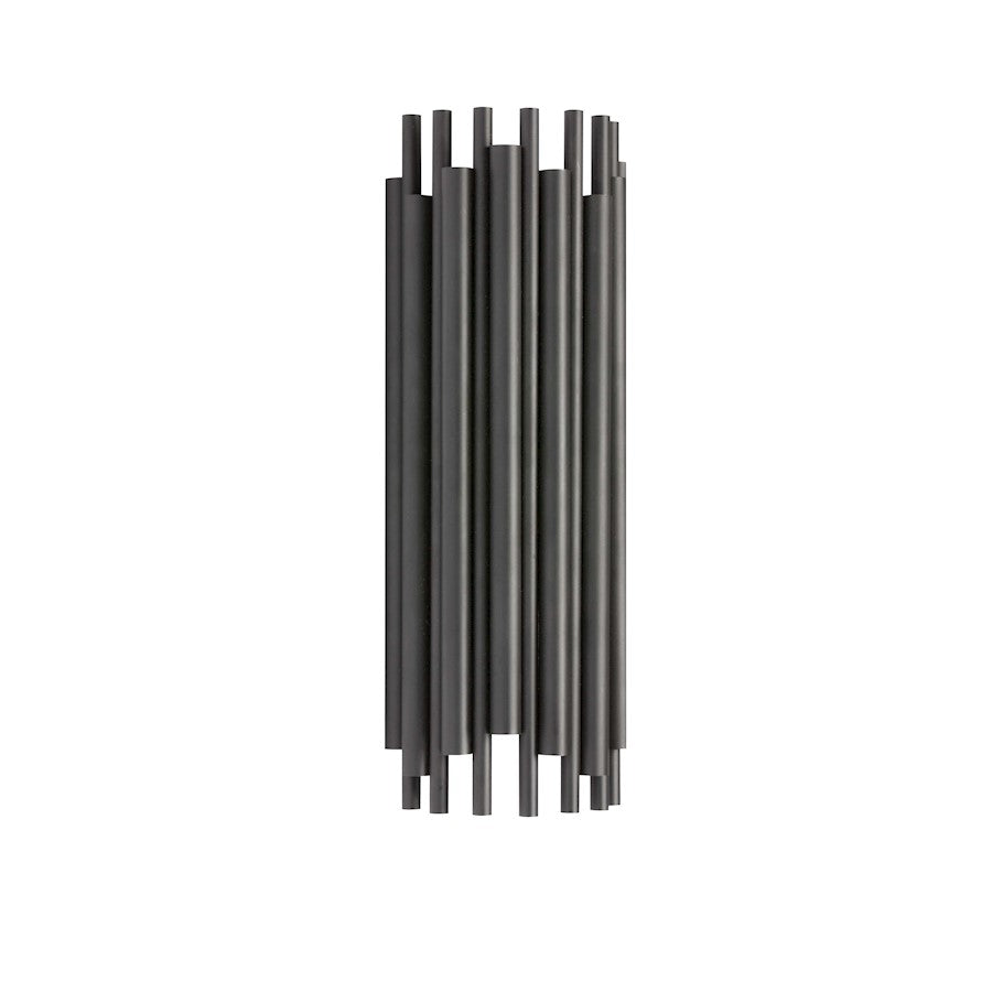 Dainolite Weslyn 18in 2-Light Wall Sconce | Contemporary Matte Black Metal | Bedroom & Hallway Accent | 4 x 7 x 18 in | Model WSL-182W-MB