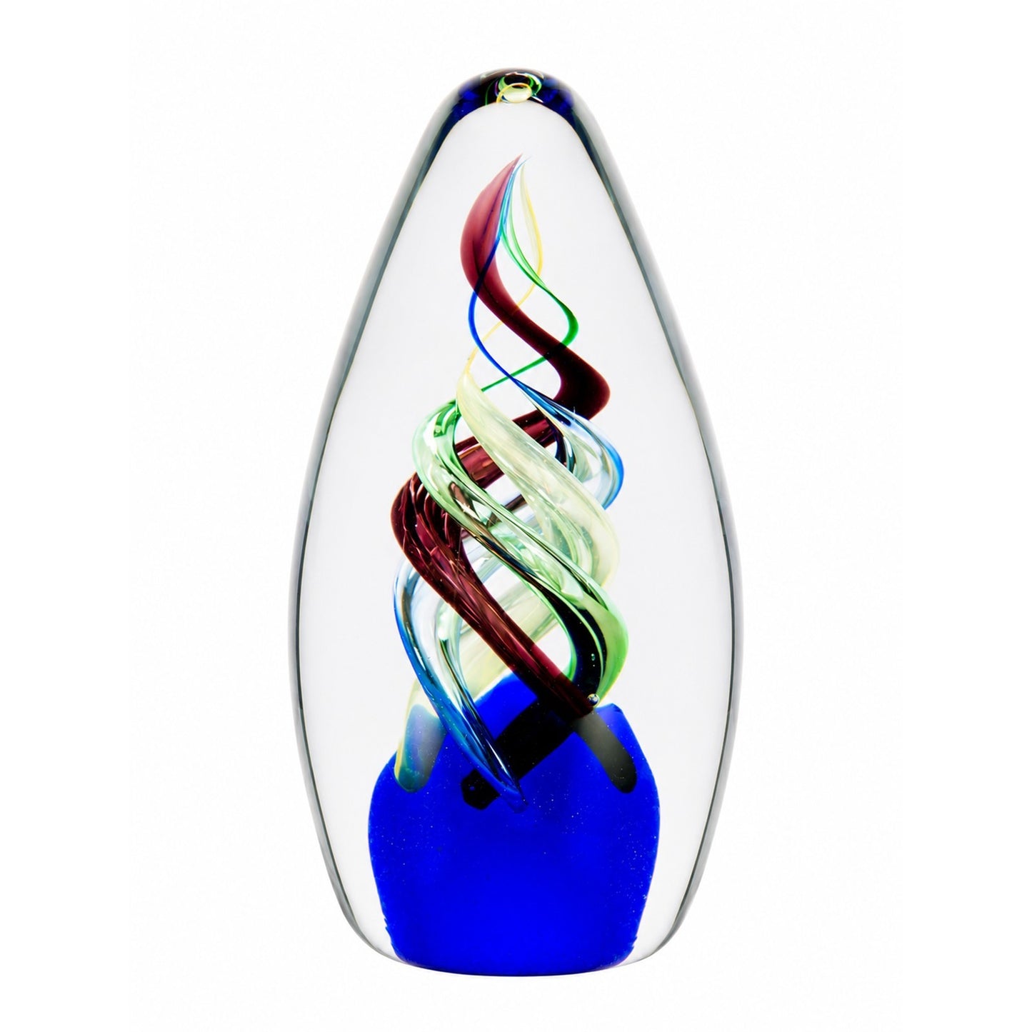 Dale Tiffany Celestial Flame Handcrafted Art Glass Sculpture | Swirling Multi-Color Ribbons | Bookshelf & Desk Display | 3.25 x 3.25 x 6 in | Model AS26075
