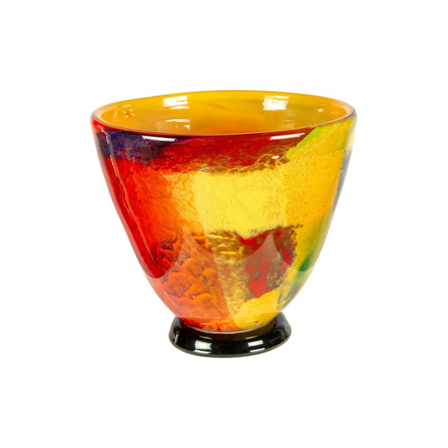 Dale Tiffany Autumn Medley Hand Blown Art Glass Vase | Cobalt Blue and Vibrant Green | Dining Table & Entryway Centerpiece | 11.5 x 11.5in | Model AV26024