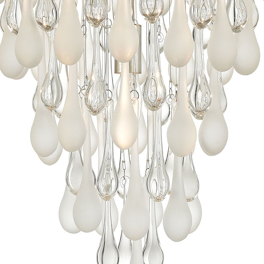 ELK Lighting Morning Frost 4-Light Flush, Silver/Clear /Frosted Drops