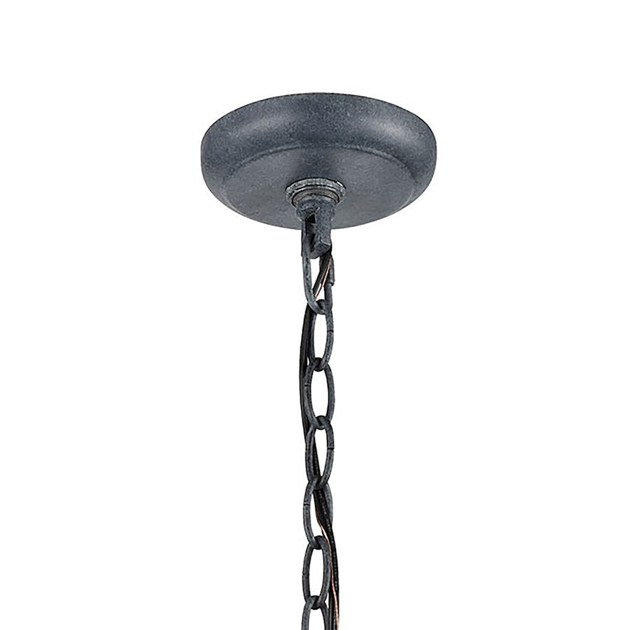 ELK Lighting Bianca 1-Light Hanging, Aged Zinc/Clear