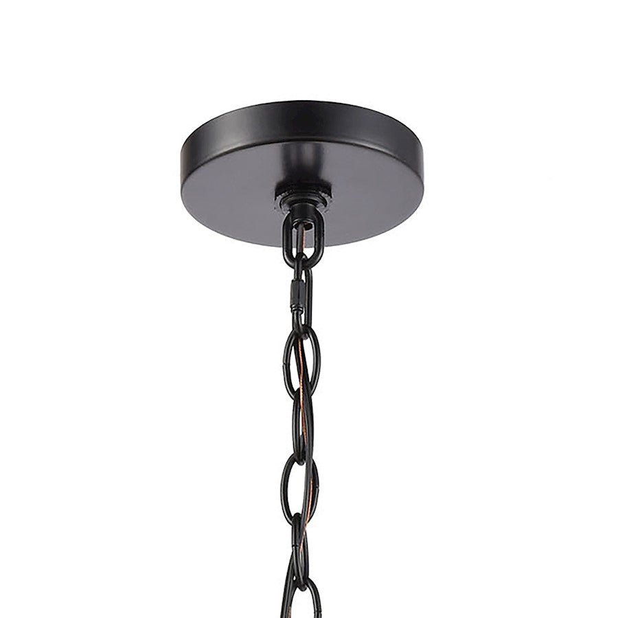 ELK Lighting Lamplighter 1-Light Hanging, Matte Black/Seedy Glass
