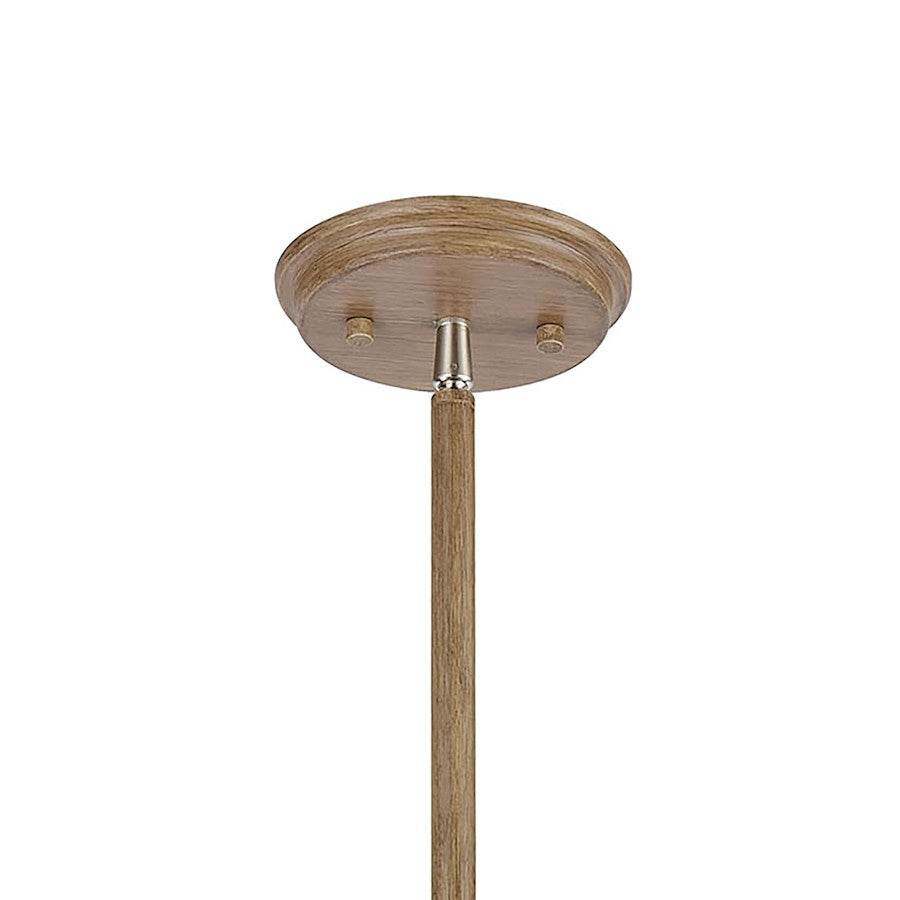 4 Light Pendant, Light Wood