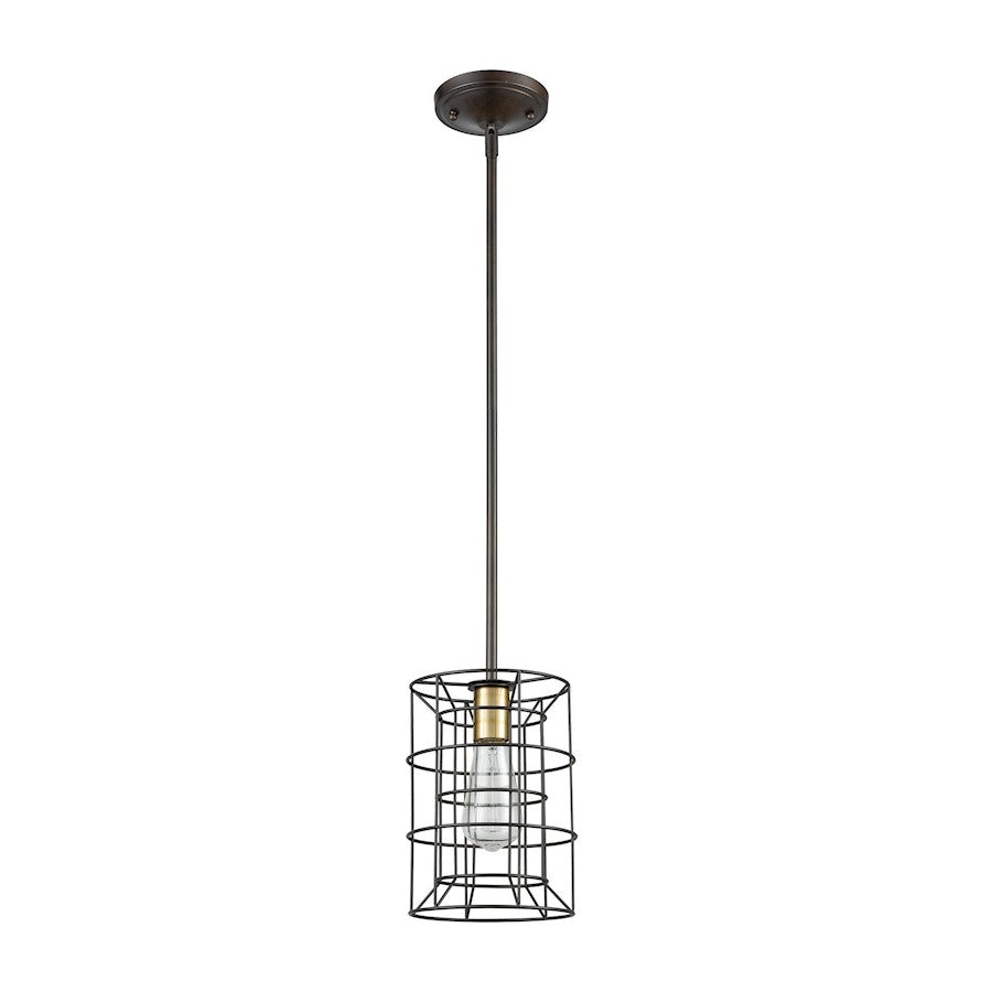 1 Light Mini Pendant, Bronze & Brass