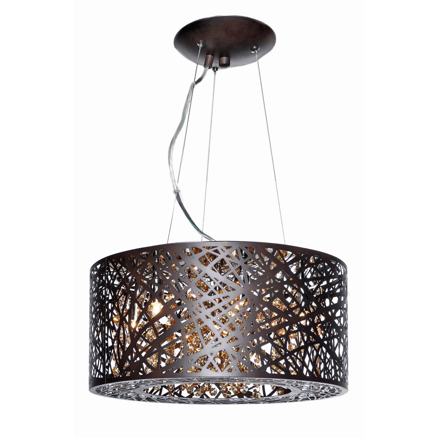 ET2 Inca 7-Light Pendant with LED Bulb, Bronze