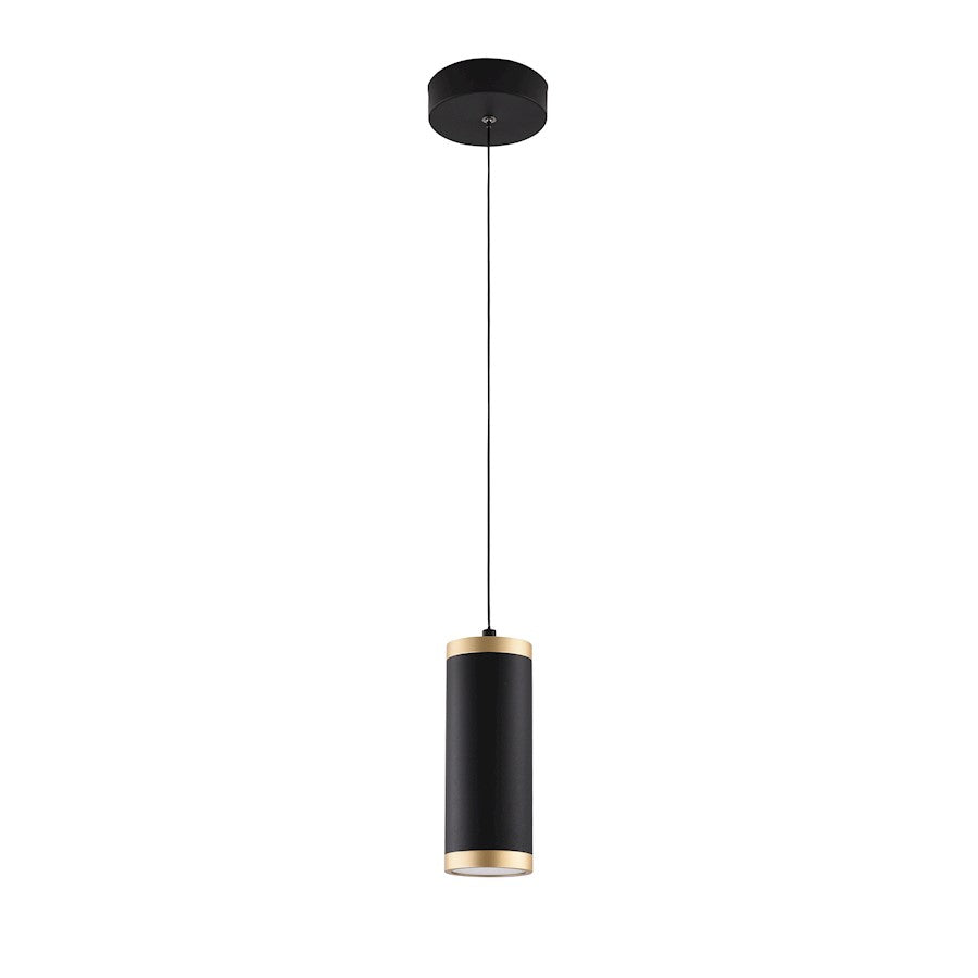 ET2 Lighting Tyme 1 Light LED Pendant, Chrome/Clear Acrylic