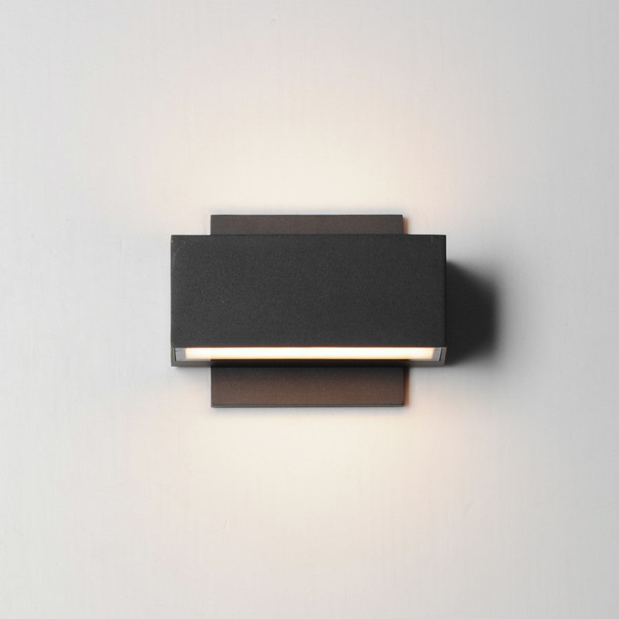 ET2 Lighting Blok 2-Light 6.75" LED Outdoor Wall Sconce, Black