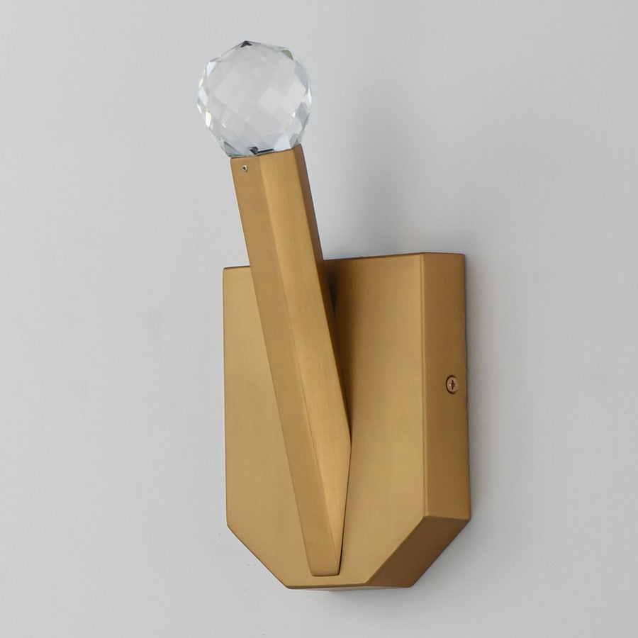 ET2 Lighting Allumettes 1 Light Wall Sconce, Gold/Clear Crystal