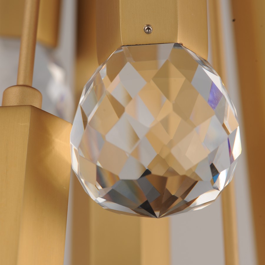 ET2 Lighting Allumettes 12Lt Multi-Lt Pendant, Gld/Clear Crystal