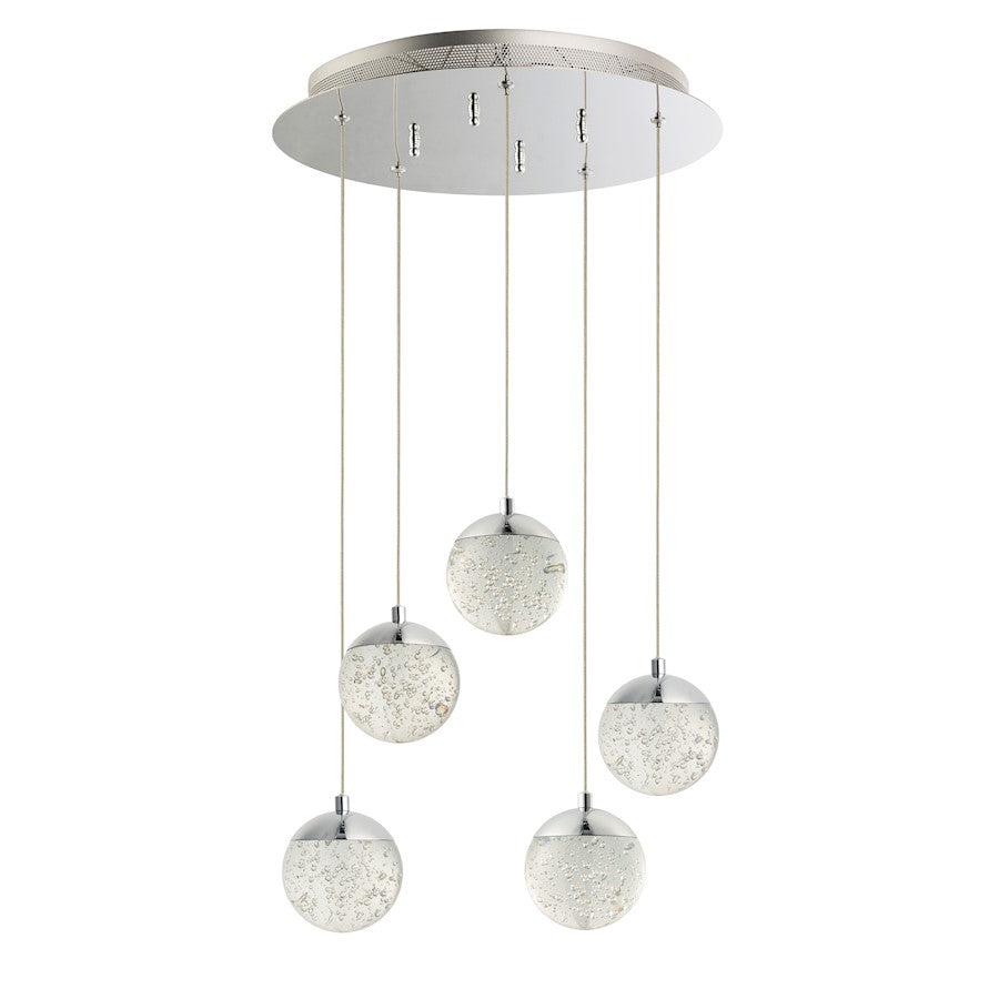 ET2 Lighting Orb II 5-Light Pendant, Polished Chrome