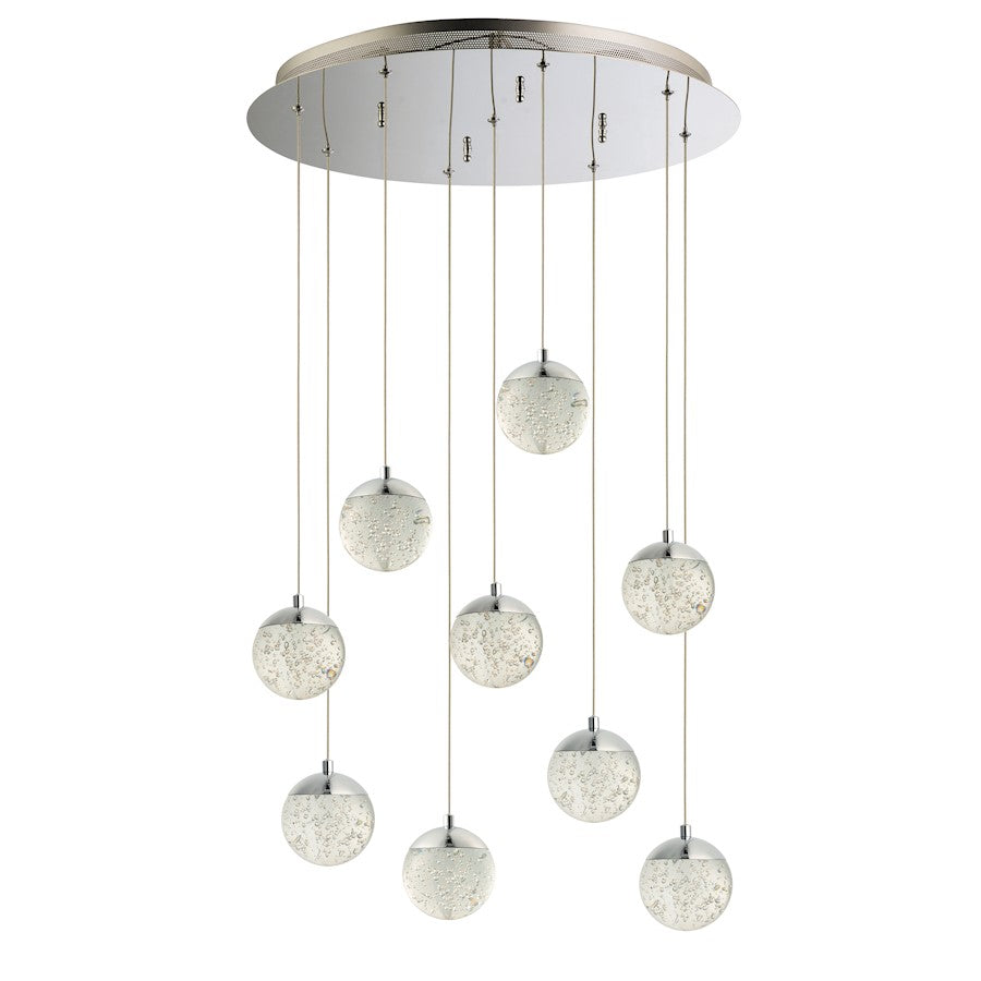 ET2 Lighting Orb II 9-Light Pendant, Polished Chrome