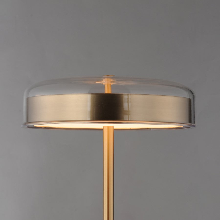 ET2 Lighting Voto 2-Light LED Table Lamp, Brass/Clear
