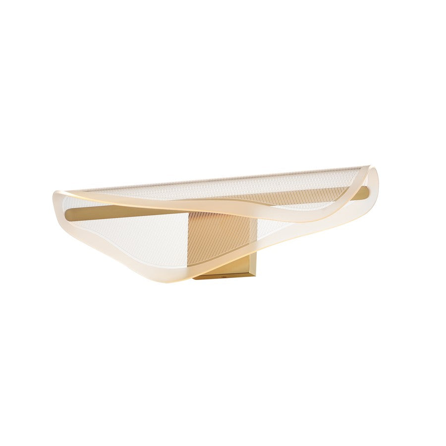 ET2 Lighting Manta 24" LED Bath Vanity, Gold/Clear Ribbed - E24712-144GLD