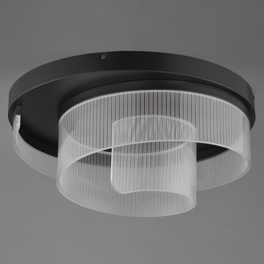 ET2 Lighting Sonata 1Lt 20" LED Flush, Black/Patterned Acrylic