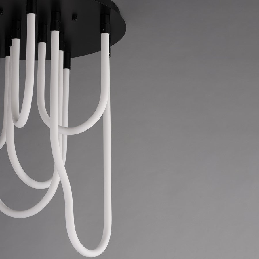 ET2 Lighting Soleil 7-Light LED RD Flush Mount, Black