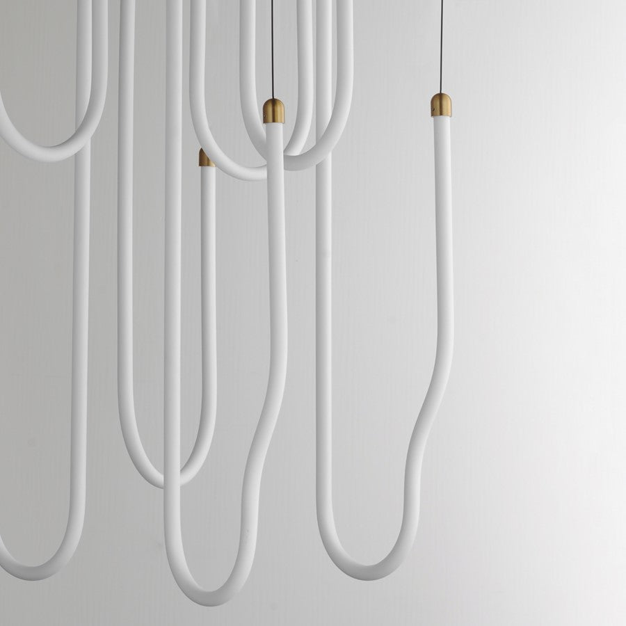 ET2 Lighting Soleil 8-Light LED Pendant, Natural Aged Brass