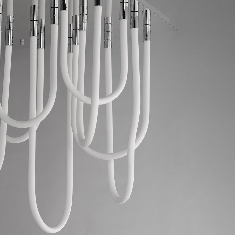 ET2 Lighting Soleil 14-Light LED SQ Flush Mount, Polished Chrome