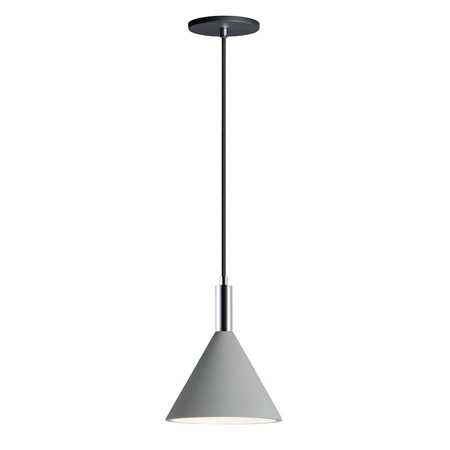 ET2 Lighting Funnel LED 1-Light Pendant in Gray/Polished Chrome