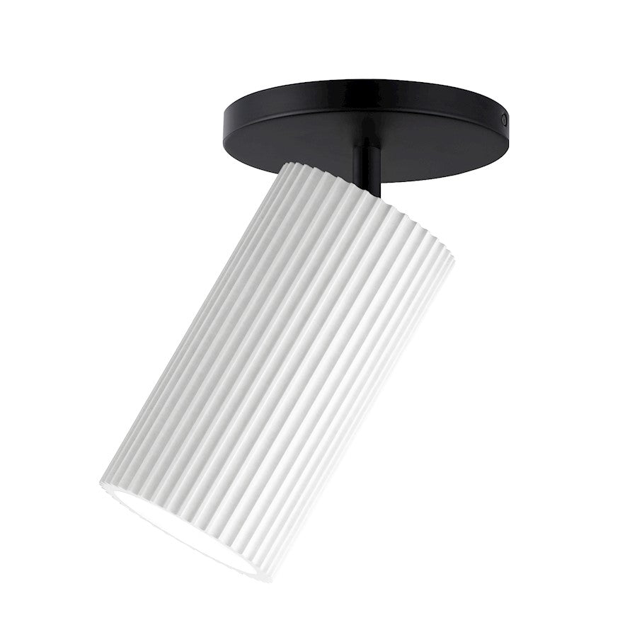 ET2 Lighting Pleat 1 Light Adjustable Flush/Wall Mount, White/Black
