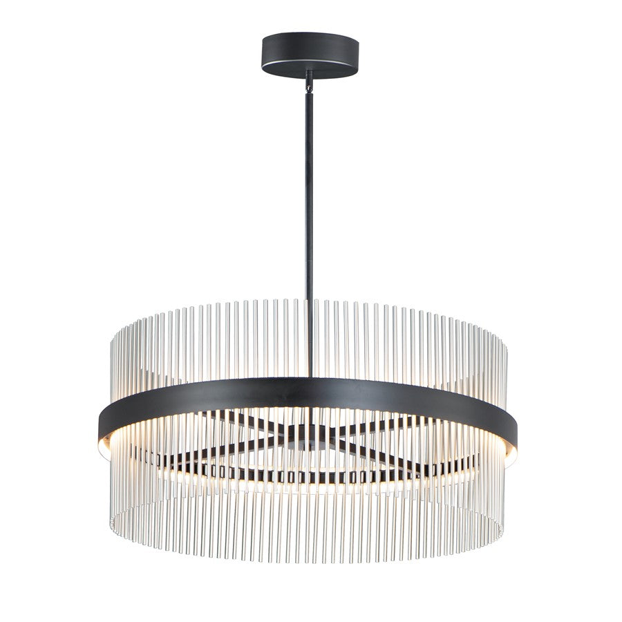 ET2 Lighting Chimes 2-Light 5CCT Select 36" Pendant, Black/Nickel