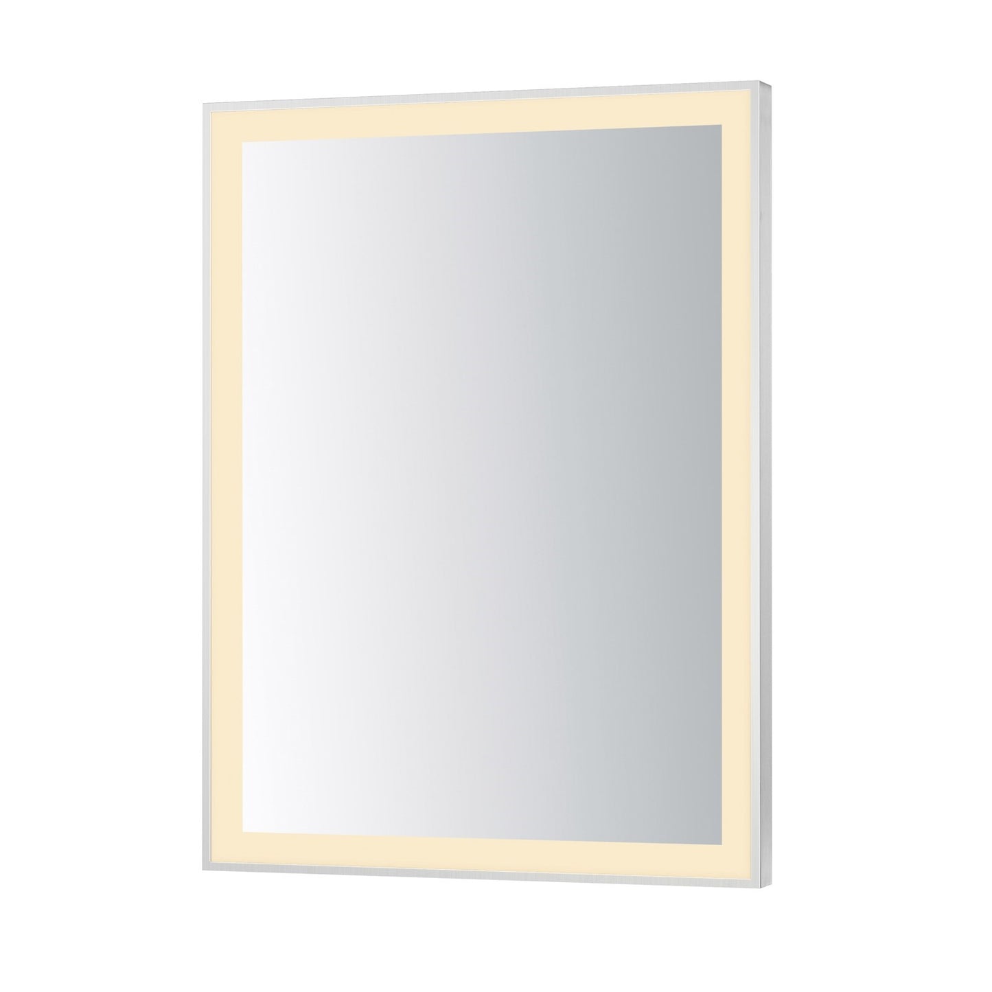 ET2 Lighting Framed 1 Light LED 32" Mirror, Satin Nickel