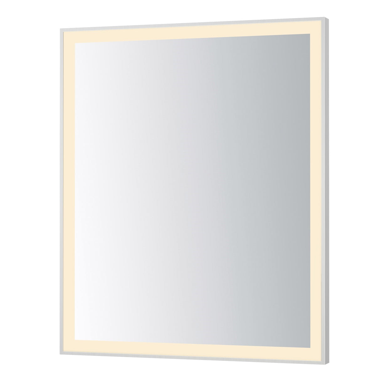 ET2 Lighting Framed 1 Light LED 30" Mirror, Satin Nickel
