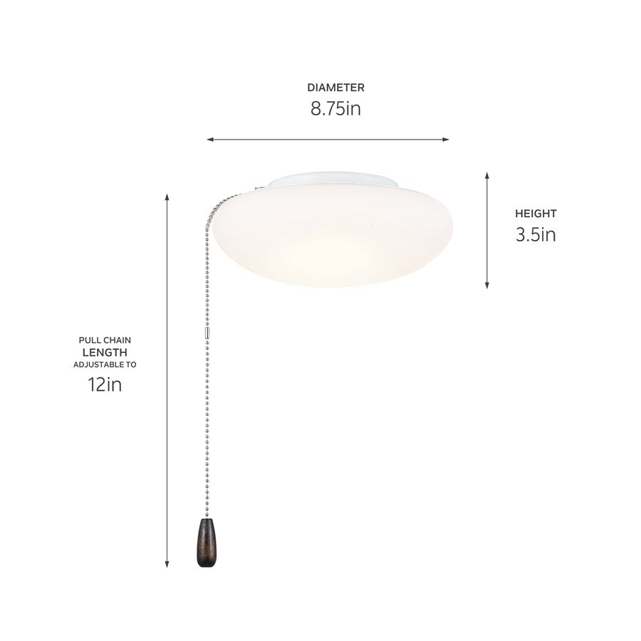 Kichler 9" Universal LED Fan Light Kit/Sleek, White