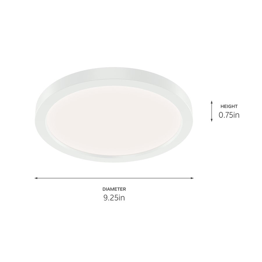Kichler Ara 9" Flush Mount Light/3000K, White