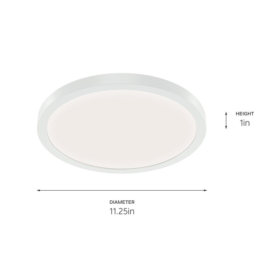 Kichler Ara 11" Flush Mount Light/3000K, White