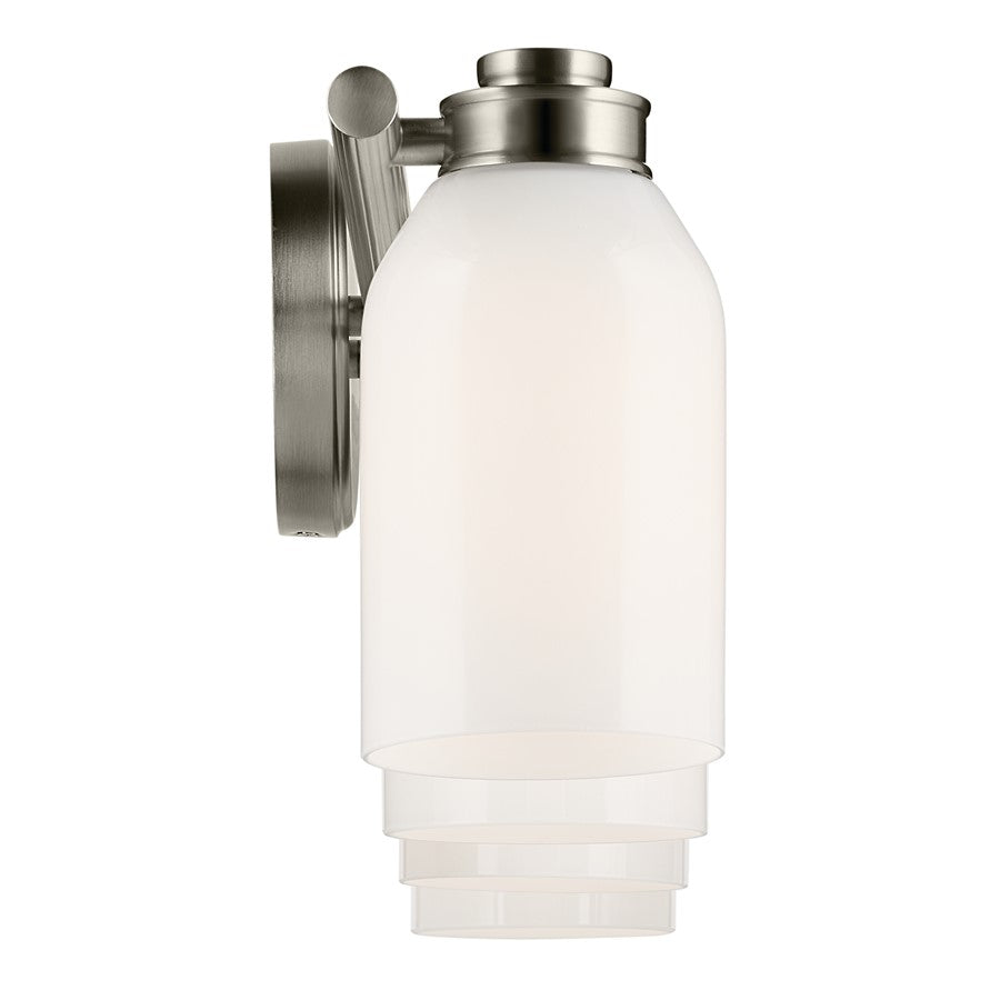 Kichler Shae 32in Wide 4-Light Vanity Light | Modern Coastal Brushed Nickel & Cased Opal Glass | Bathroom Vanity Light | Dimmable | Model 55203NI