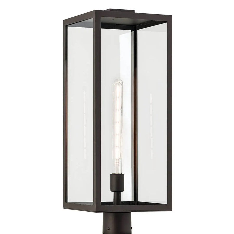 Kichler Branner 1 Light Outdoor Post Lantern, Olde Bronze/Clear - 59115OZ