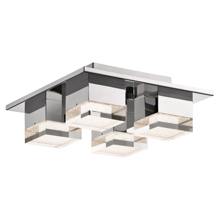 Elan Gorve 4Lt 30" LED Flush Mount, Chrome/Clear Acrylic/Cubic Zirconia - 83602
