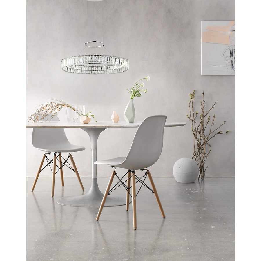 Elan Annette 1 Light 26" Chandelier, Chrome/Clear Optical Crystal
