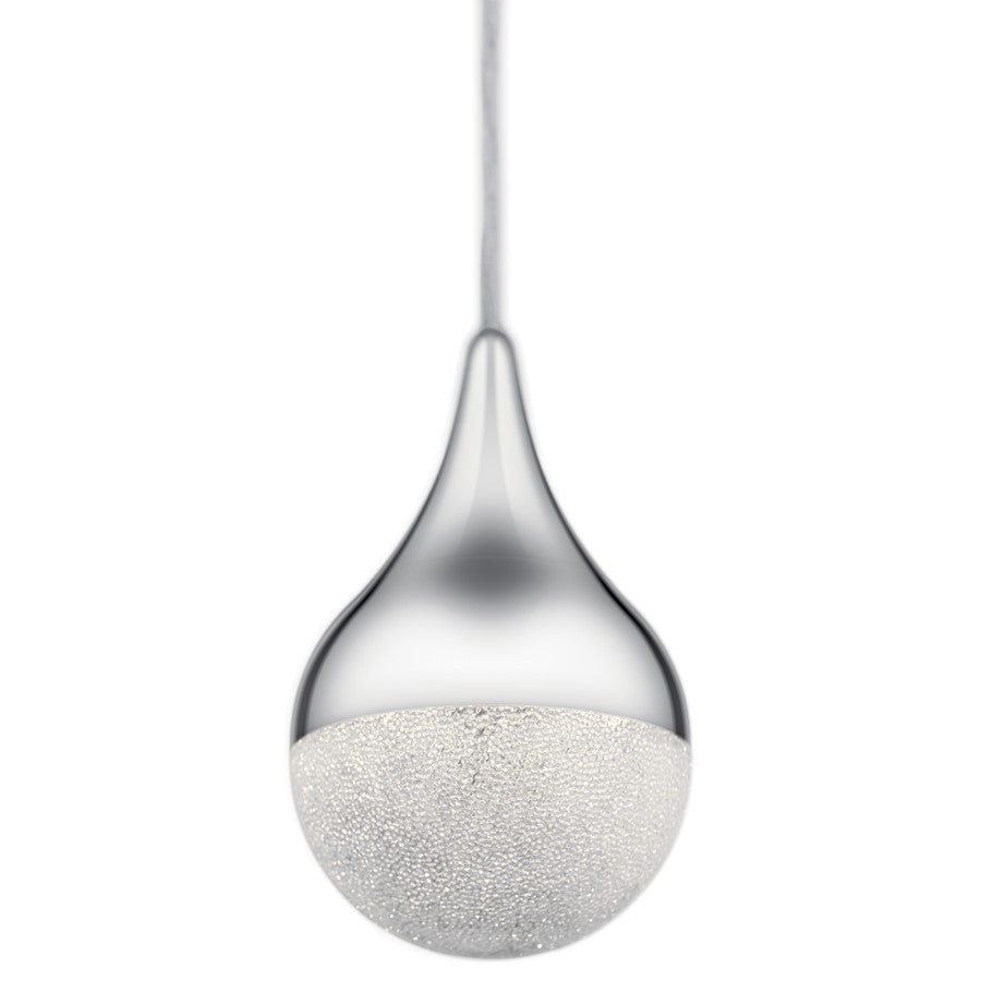 Elan Kiss 1 Light Mini Pendant, Chrome/Clear Acrylic with Cubic Zirconia
