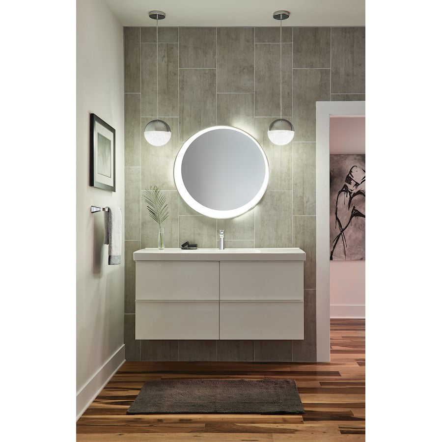 Elan Optice LED Mirror, Chrome/Mirror/Frosted/White Acrylic Sides
