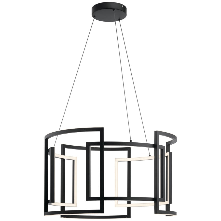 9 Light LED Chandelier, Black