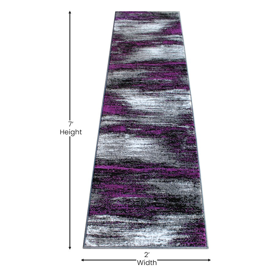 Flash Furniture Rylan 2X7 Abstract Area Rug, Purple