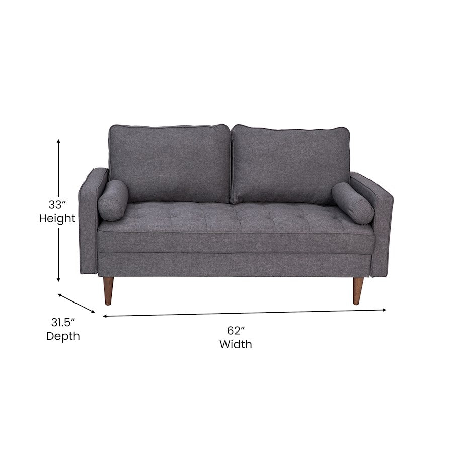 Flash Furniture Hudson Loveseat Sofa, Dark Gray