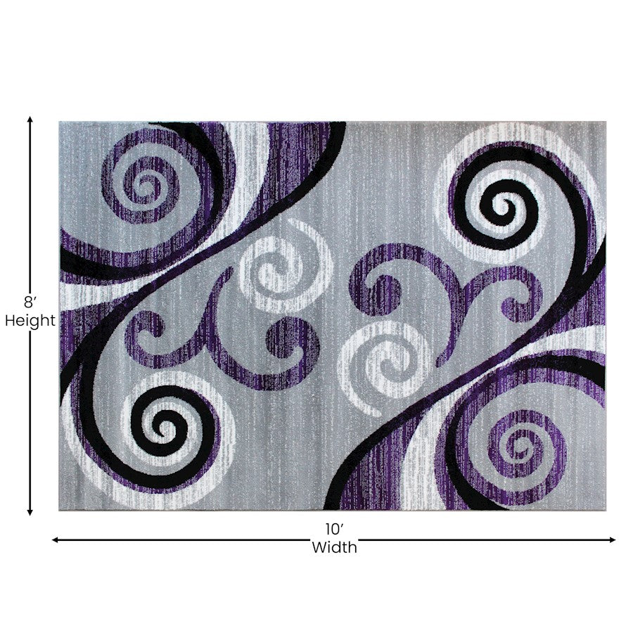 Flash Furniture Valli 8X10 Modern Area Rug, Purple