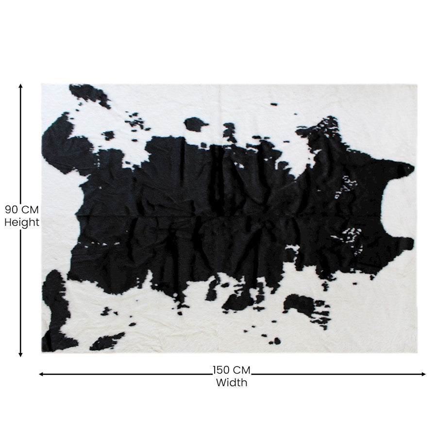 Flash Furniture Barstow 3X5 Faux Cowhide Rug, Black