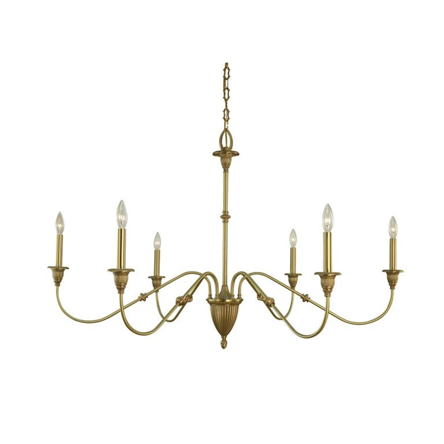 Framburg Hinsdale 6 Light Dining Chandelier, Brushed Brass - F-5932BR