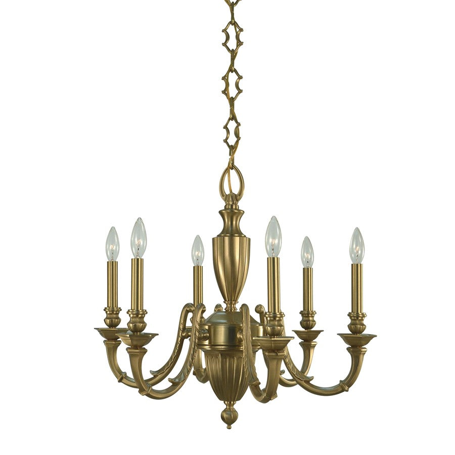Framburg Wellesley 6 Light Dining Chandelier, Brushed Brass - F-5946BR