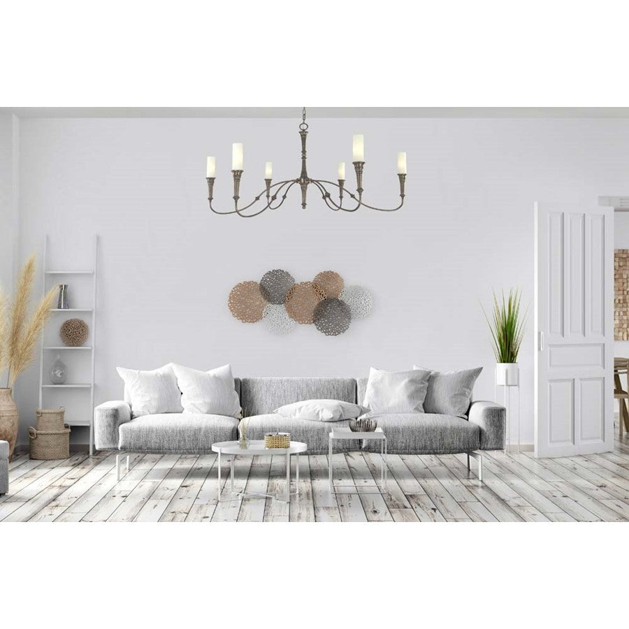 Framburg Old Greenwich 6 Light Dining Chandelier, Brushed Nickel