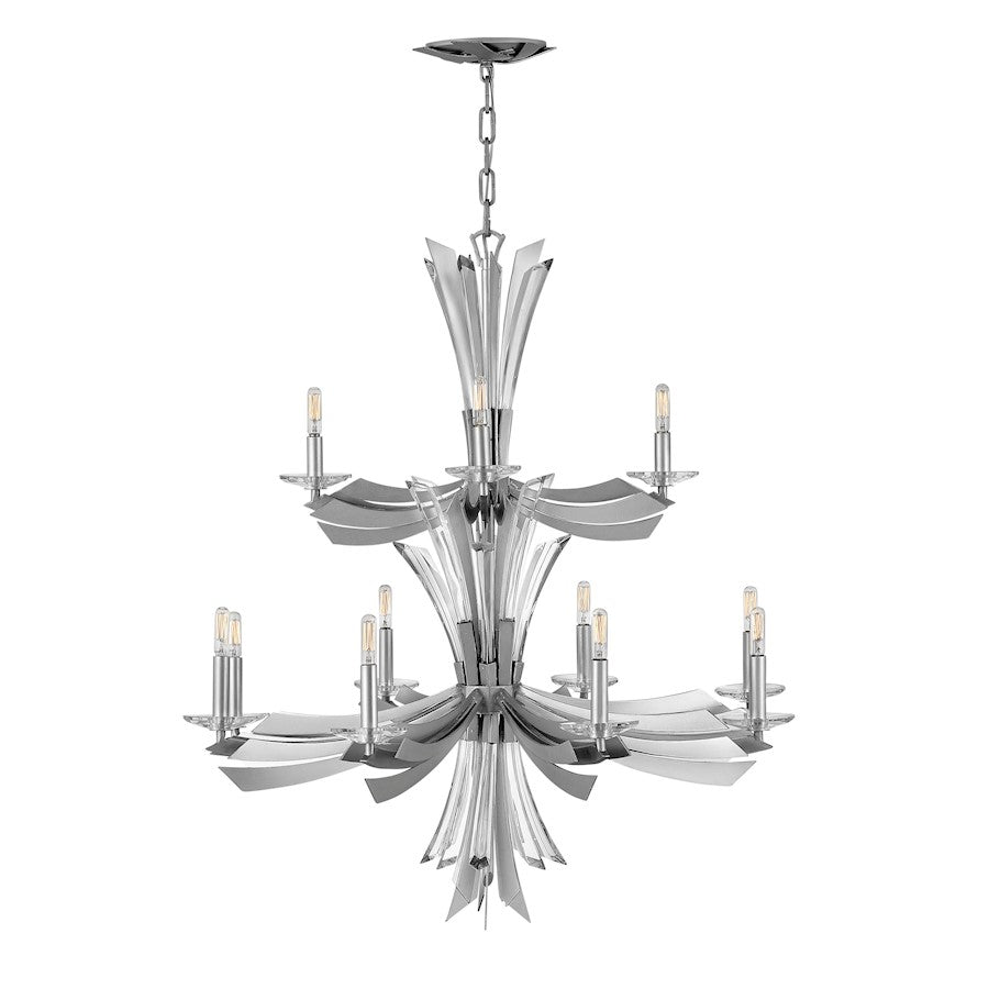 12 Light Chandelier, Glacial