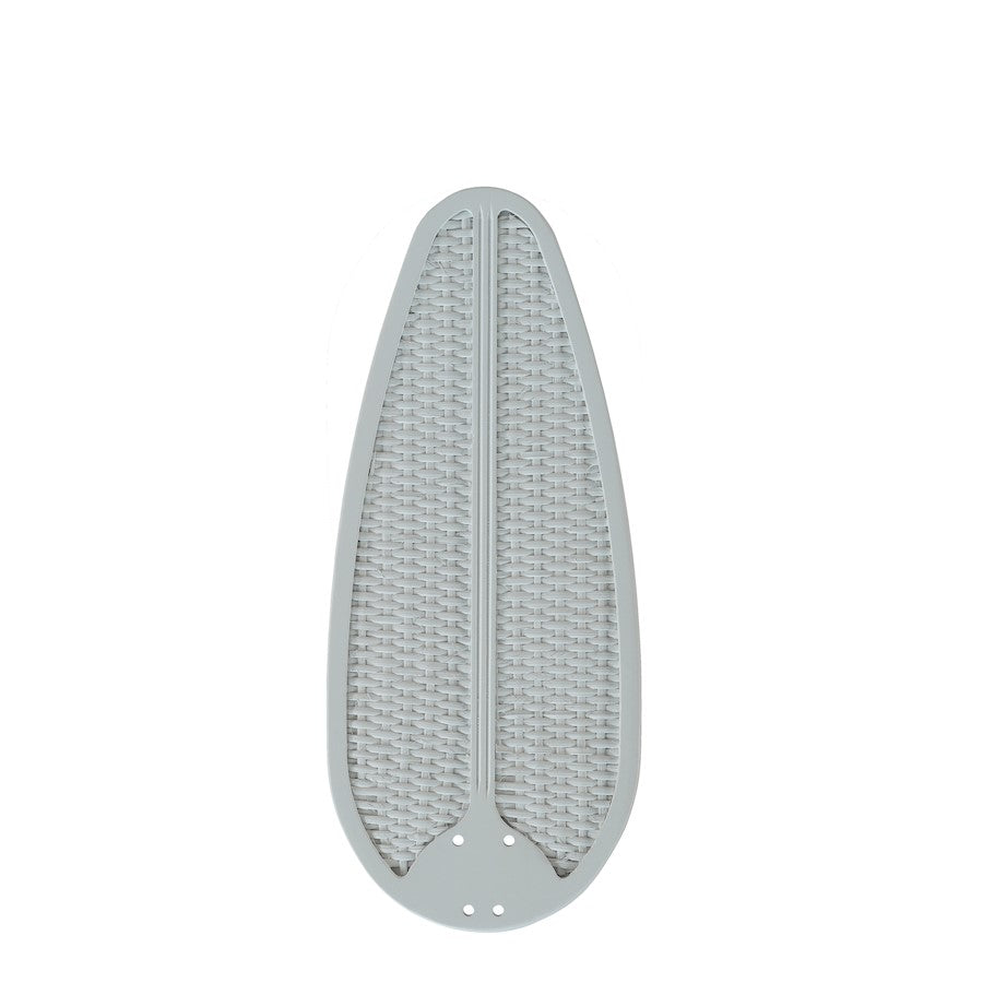 Fanimation Buttonwood 54in 5-Blade Set | Matte White Wood with Woven Wicker | Ceiling Fan Replacement Blades | 23 x 10 x 0.3 in | Model B554MW